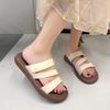 Women's Summer Flat Non-Slip One-Strap Z-Strap Sandals for Bathing and Beach