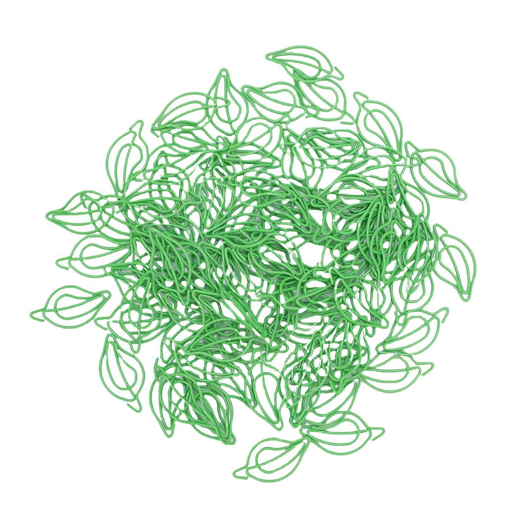 200 Pcs Leaf Shaped Paper Clips Cute Fun Bookmark Paperclip Planner Clips with Transparent Box for O