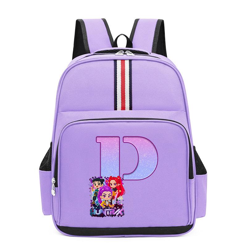 Anime Cartoon 26 Letters Lightweight Children'S Backpack Large Capacity School Trend School Bag For Primary And Secondary School Students