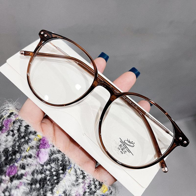 TR90 Anti Blue Light Unisex Round Myopia Glasses Metal Frame Optical Computer Eyeglasses Ultralight Nearsighted Eyewear