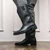 New Men's pointed Toe Low heel sole Embroidered Western Cowboy Boots