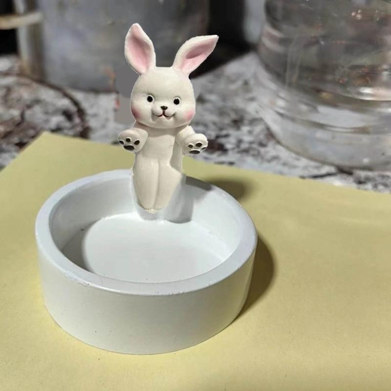 QX2E Holder Decors Cartoon Dog Rabbit Candlesticks Holder Creative Aromatherapys Stand for Party Supplies