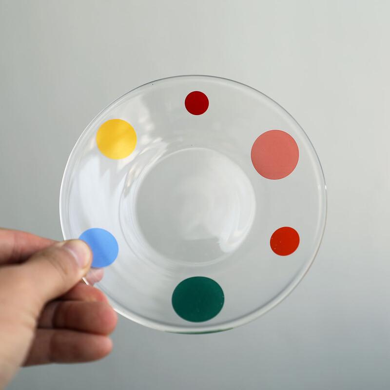 Стеклянная кофейная чашка с блюдцем в горошек Chang Baosen