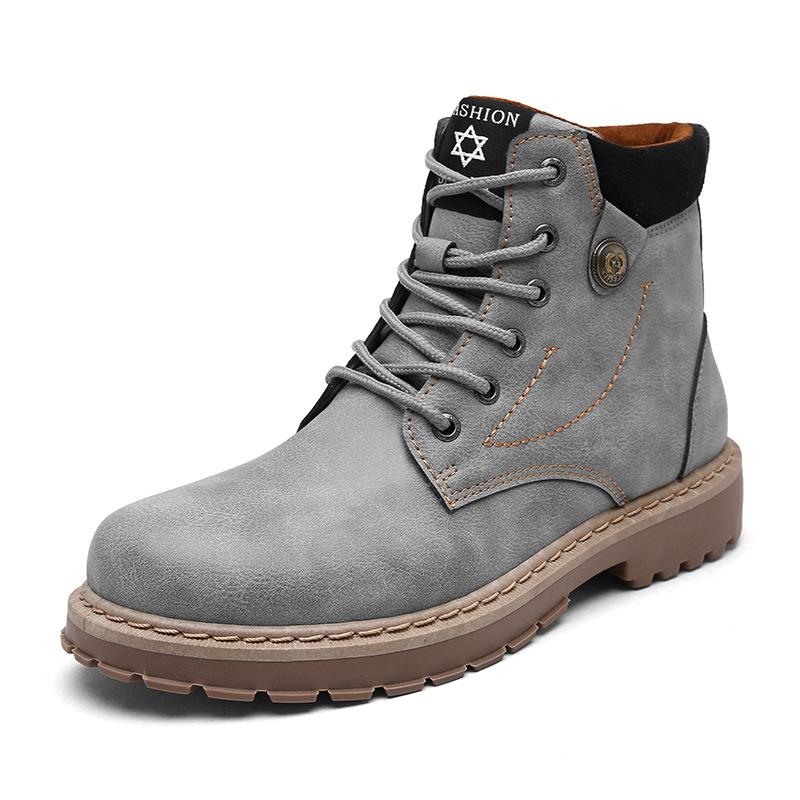 Mens Boots Autumn Winter Pu Leather Motorcycle Boots Fashion Outdoor Ankle Work Boots Hot Sale