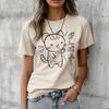 Cute Cat t shirt women manga top girl harajuku graphic 2000s clothing