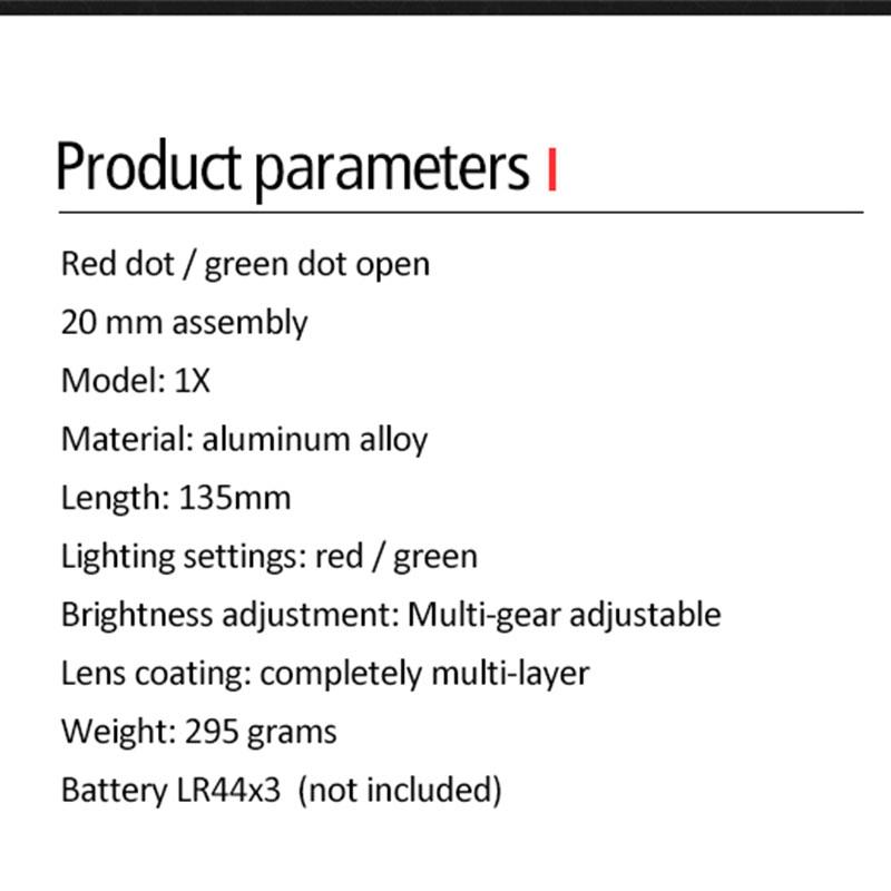 FIRE WOLF Red Green Dot Rifle Scope 32mm Scope Tactical Laser Scope for Hunting