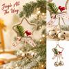 Christmas Star Bell Ornament with Hanging Decoration for Tree, Wall, Door - Five Pointed Star Bell Pendant for Holiday Home Decor