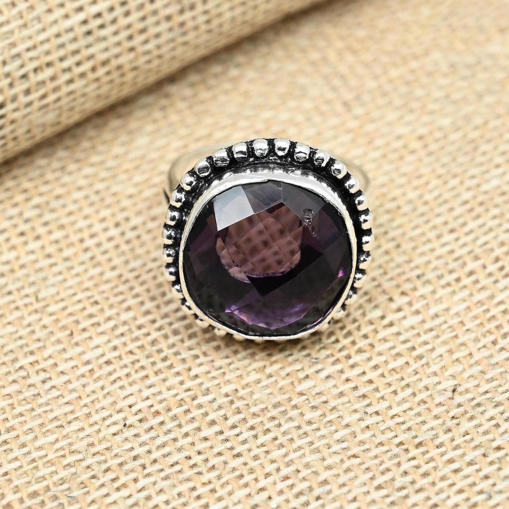 Lila Amethyst Edelstein 925 Sterling Silber Handgefertigter Hochzeitsgeschenkschmuck für Sie