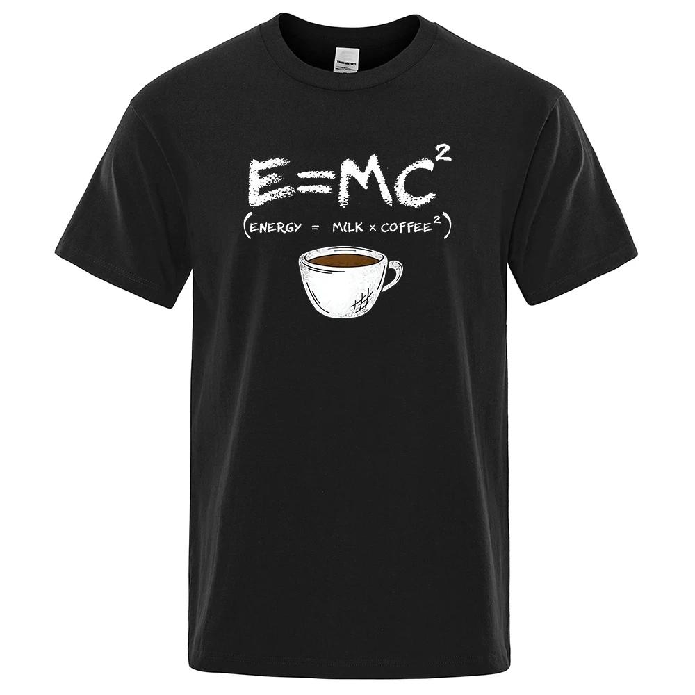 

Energy=Milk+Coffee Printing Men Tshirt Casual Tshirts Funny Cotton Loose Tees Shirts Street Oversized T-Shirts Man 80195 M