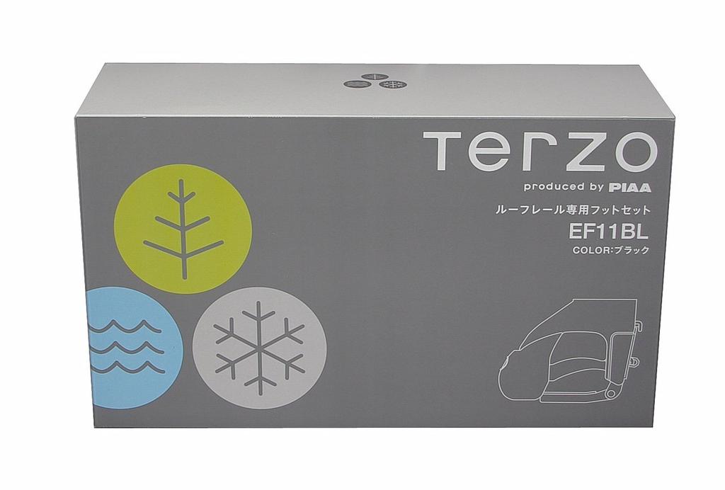 Terzo Dachträger mit Basisträger-Set für Dachreling mit EF11BL (von PIAA) Füße, 4, Typ, Schwarz, Schlösser,