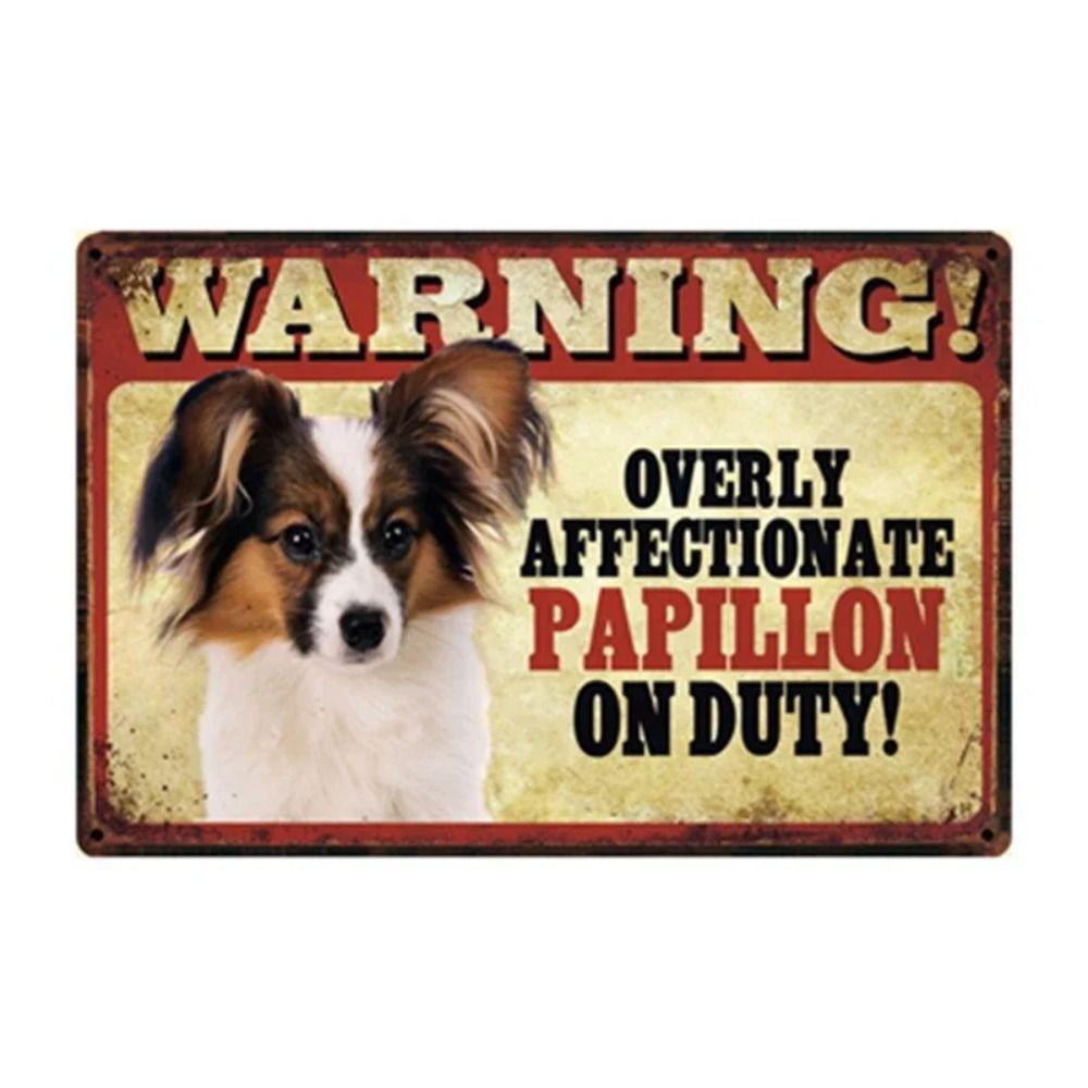 Cartel de Metal Divertido de Advertencia para Perros Decoración de Pared 20x30cm