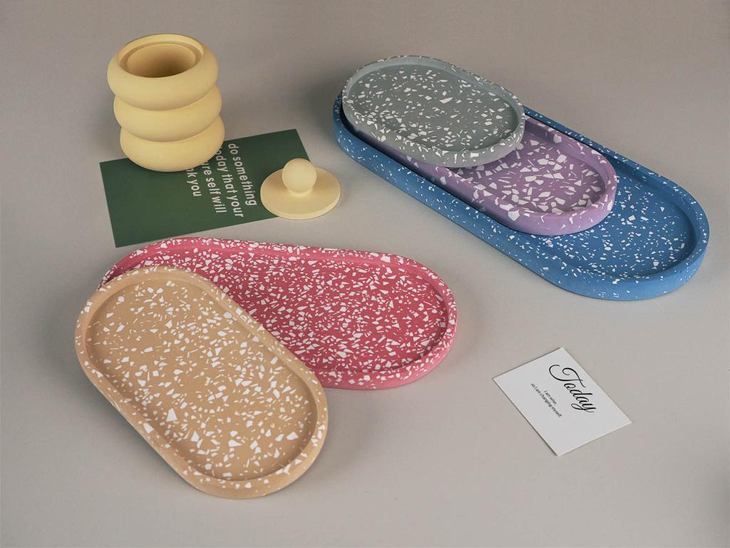 Oval Coaster Silicone Mold DIY Ashtray Cement Plaster Tray Mould Coaster Epoxy Resin Casting Molds Craft Home Decor