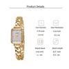 Fashionable Simple Square Dial No Number Alloy Women's Quartz Watch Set with Diamond Bracelet 5 Piece Set for Christmas and Than