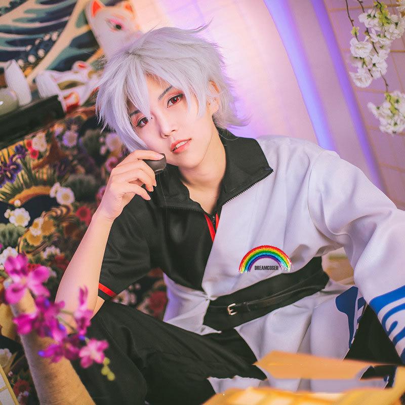 Anime Gintama Cosplay Kostýmy Sakata Gintoki Cosplay Kostým Kimono Halloween Karnevalová Párty Stříbrná Duše Cosplay Kostým Paruky