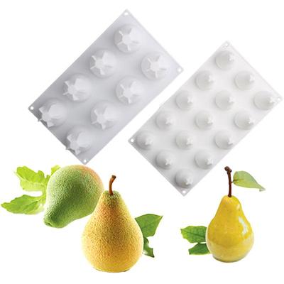 3D Päron Fransk Moussetårta Silikonform för DIY Desserter