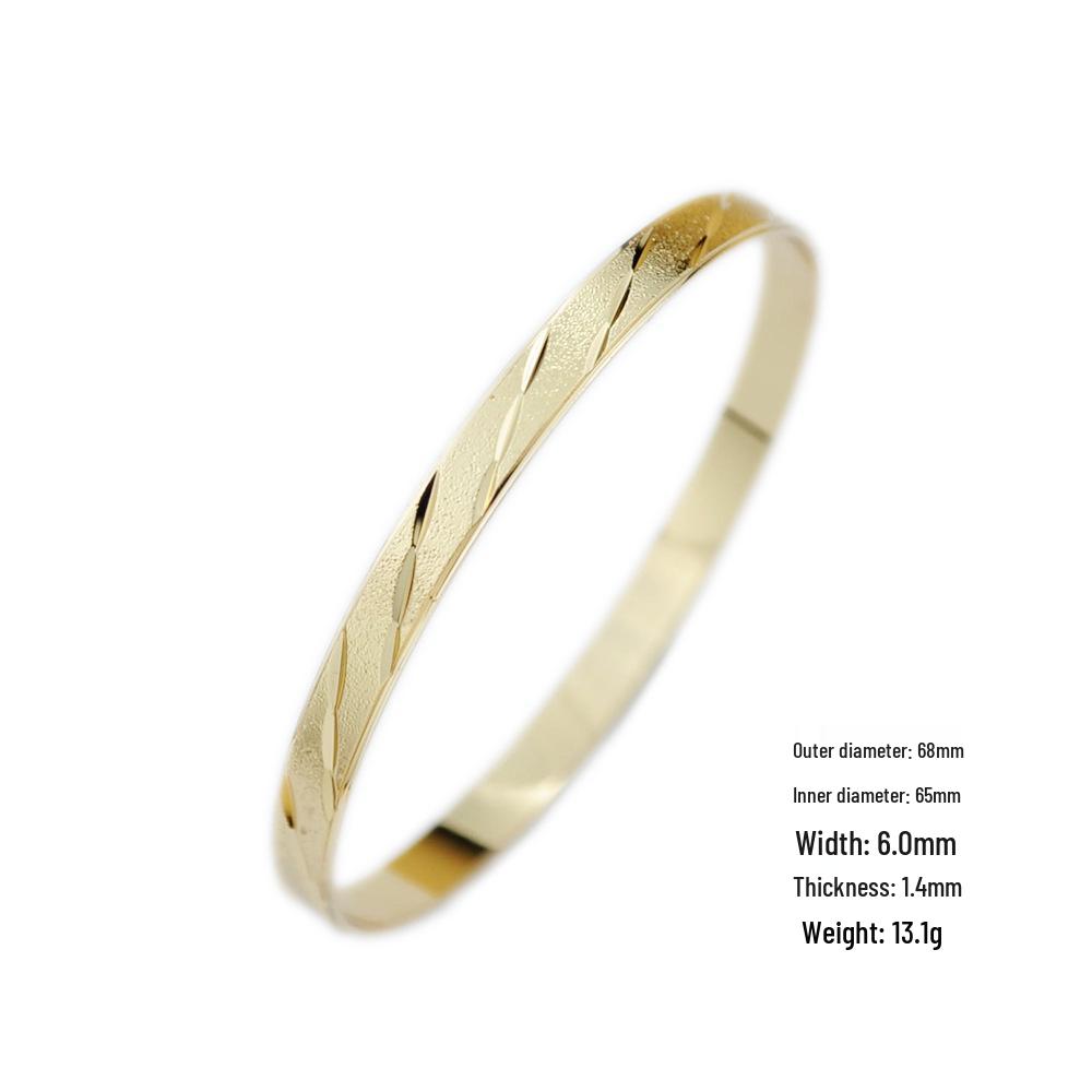 2024 Luxury Brass-Plated Bracelet with Engraved and Frosted Sandblasted Coil Design