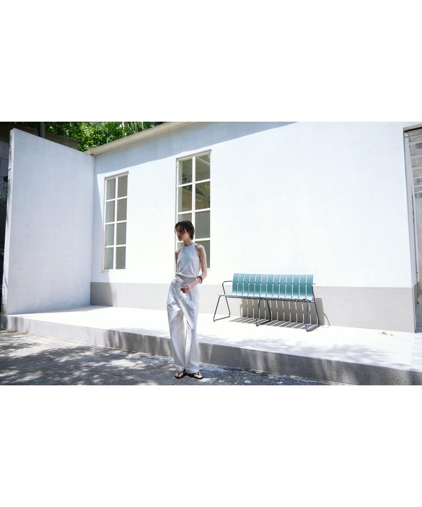 Ninnis Two-Tuck Curved Pants (White)
