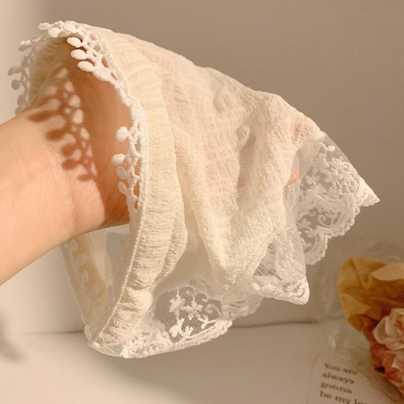 The New Summer Ins High-end Lace Headscarf Pastoral Style Baotou Triangle Scarf Headband Female Light Luxury Headdress Hair Accessories