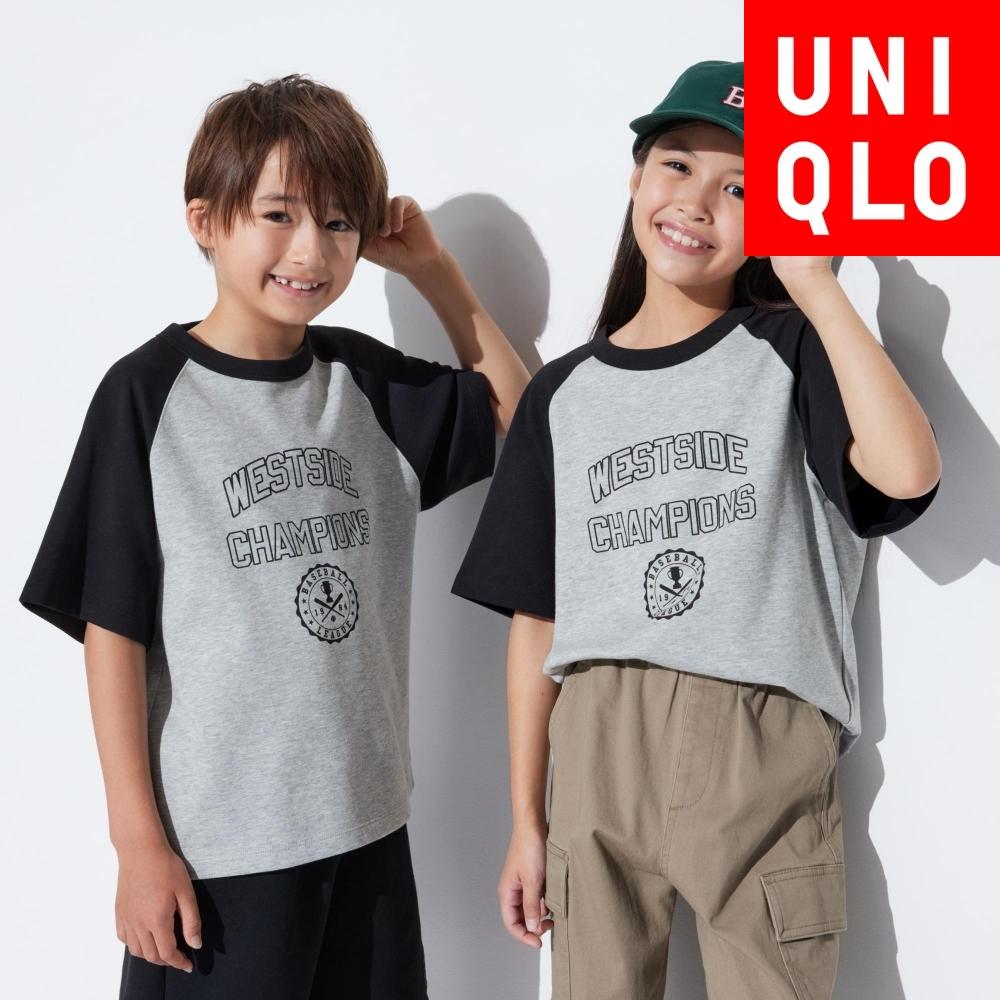 

ФУТБОЛКА UNIQLO KIDS AIRISM ИЗ ХЛОПКОВОГО ГРАФИКА С КОРОТКИМ РУКАВОМ Реглан