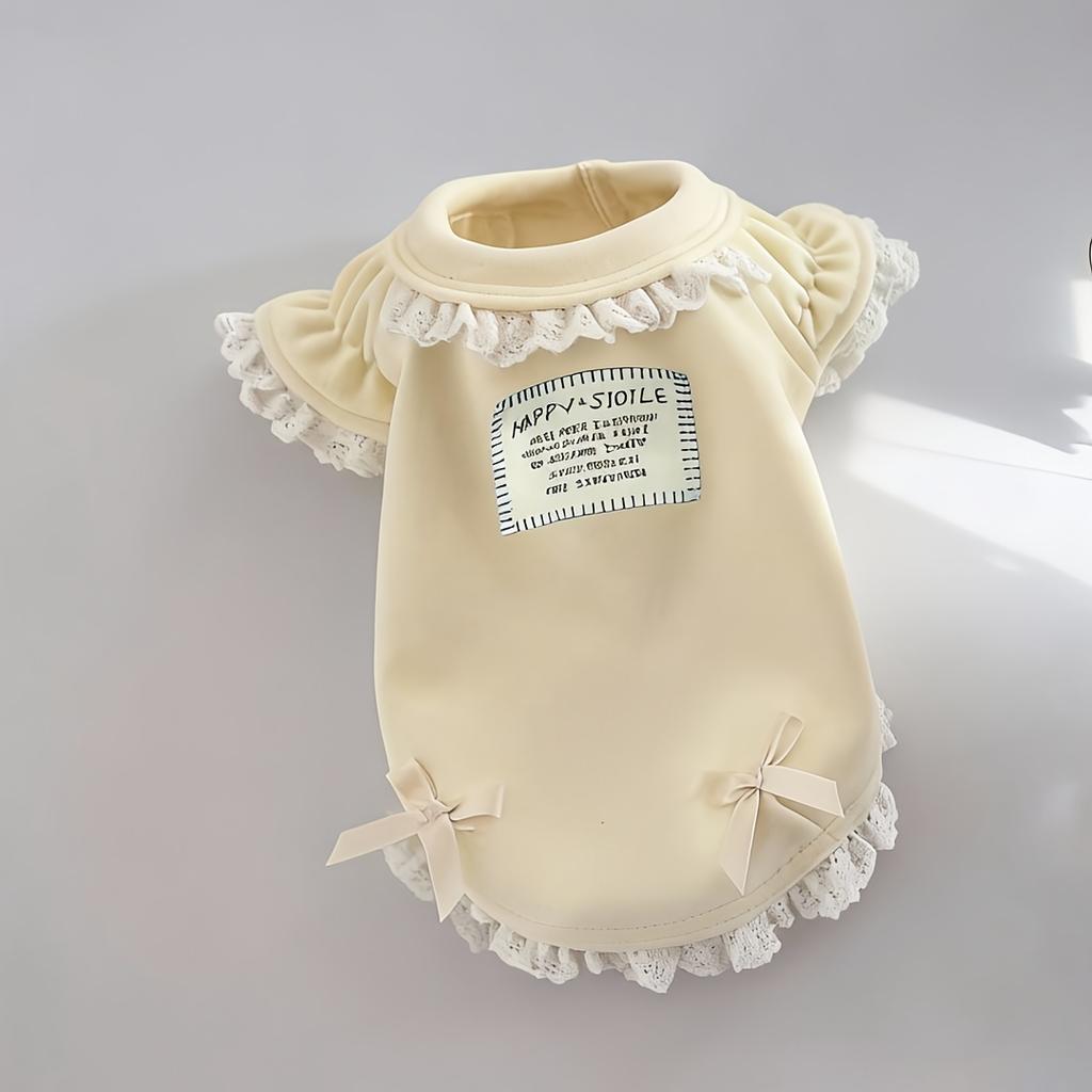 1pcsPet Dog Clothes Small Dog Clothes Pet Solid Color Base Basic Elastic Doll Collar T-shirt Cat Bichon Frize