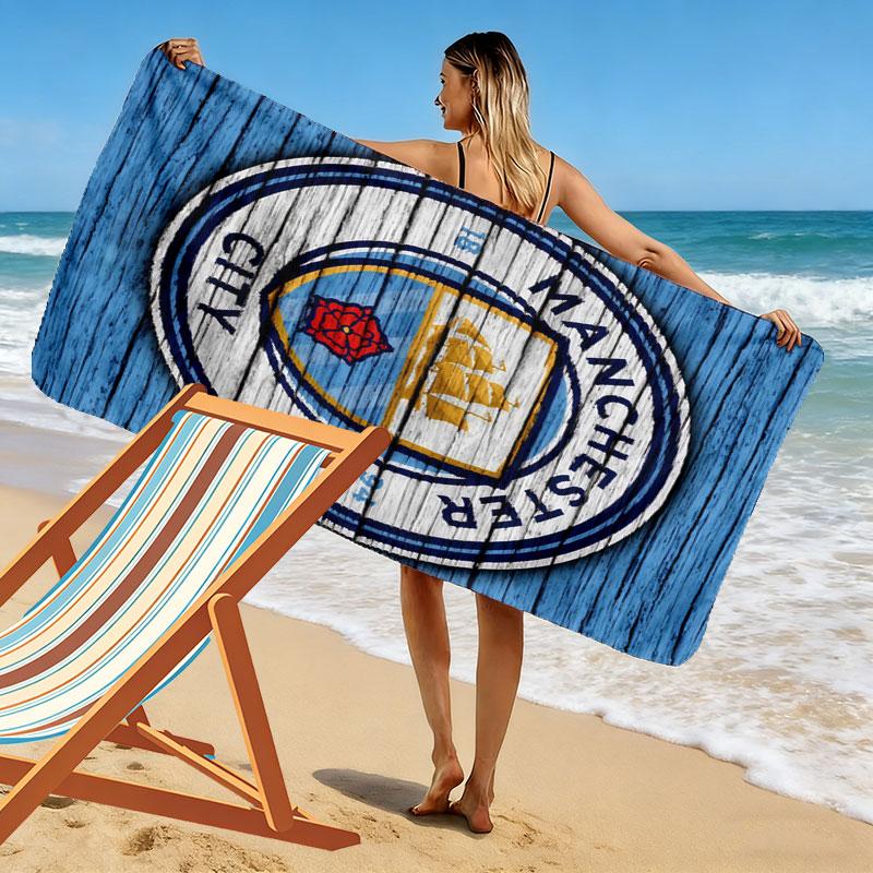 Loud MCFC Chants Print Beach Towel, Large Soft Quick Dry Towel for Beach Camping Swimming