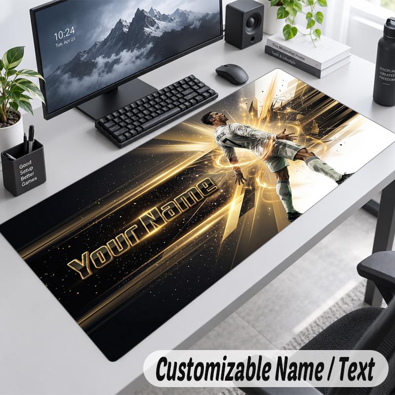 Custom Name Text Mouse Pad Cristiano Ronaldo Personalized Desk Pad For Work And Gaming
