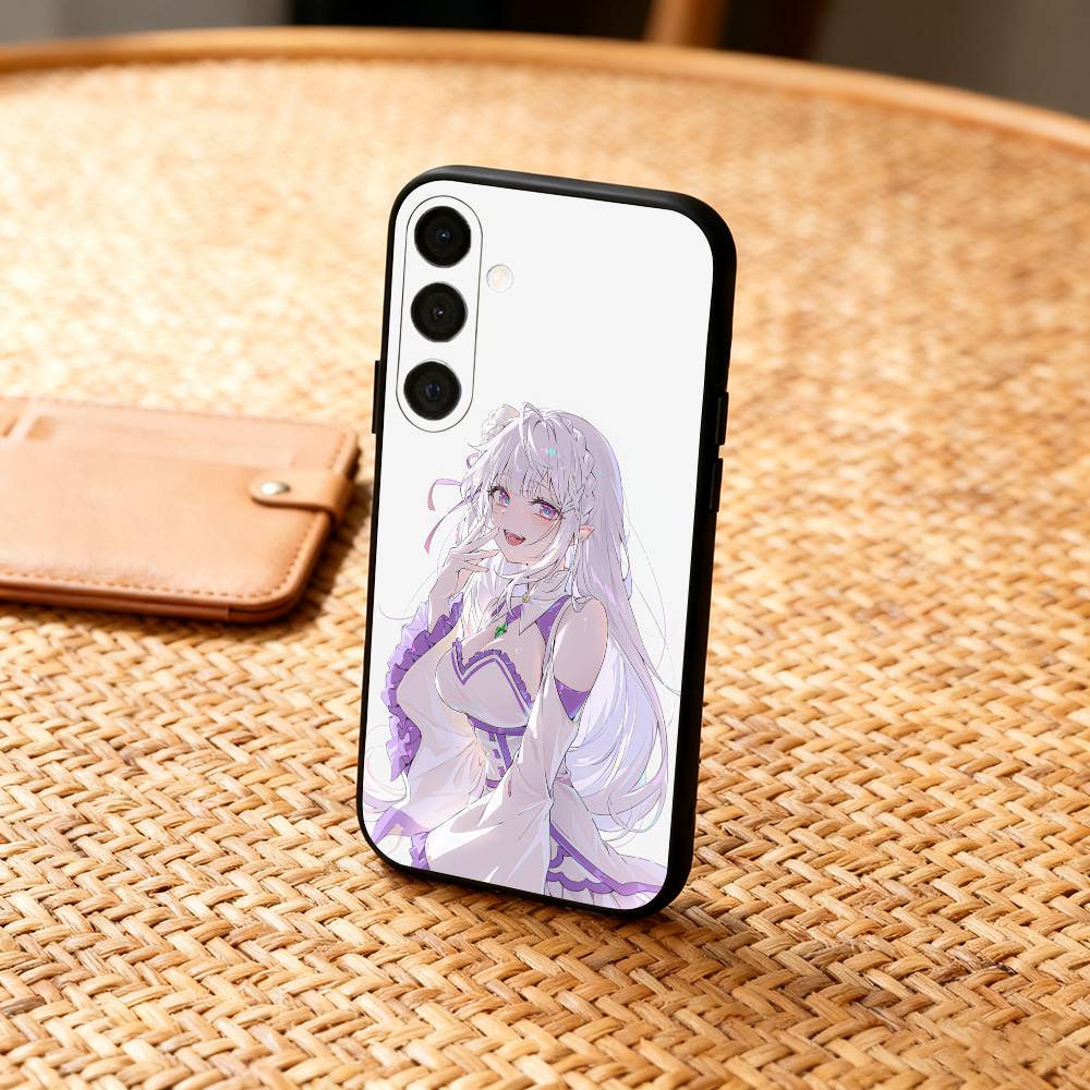 Re Zero Rem Emilia  Phone Case For Samsung  A73,A21s,A22,A31,A32,A52,A53,A71,A80,Soft Black Shell Samsung a21s
