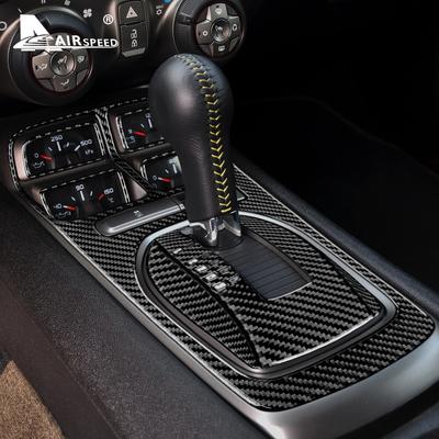 For Chevrolet Camaro 2010 2011 2012 2013 2014 2015 Real Soft Carbon Fiber Accessories Interior Trim Car Gear Shift Panel Sticker