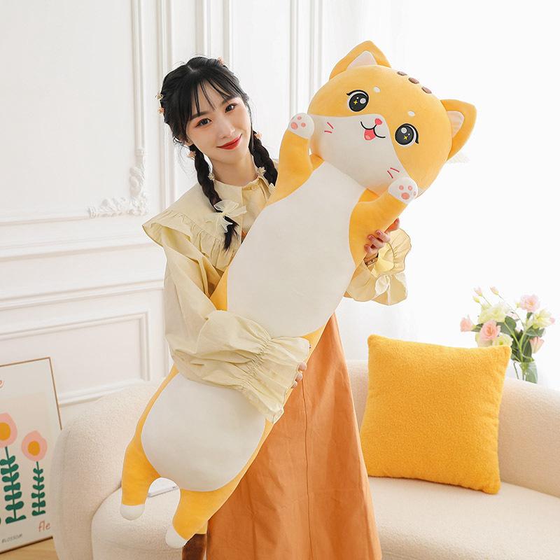 Cat Throw Pillow Long Cat Plush Toy Bed Pillow Cute Cat Doll Large Rag Doll Gift
