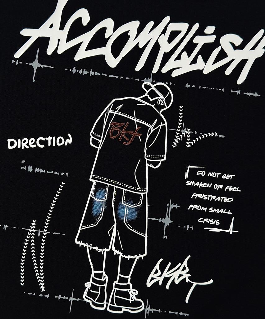 BUNKERBUSTER Accomplish Drawing Short Sleeve T-Shirt Mq2Tu246_Black