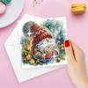 6Pcs Christmas Snowman Diamond Handmade Card Rhinestone Painting Card Kit Diamond Painting Greeting Card for Family Friends Gift