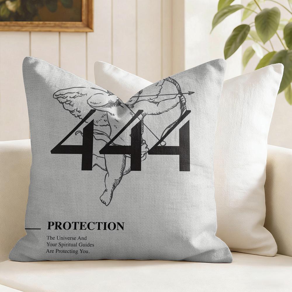 Angel Number Aesthetic Cushion Cover Summer Linen Pillow Case Organic Fabric Cushion Cover DoubleSided Print Sofa Home Decor