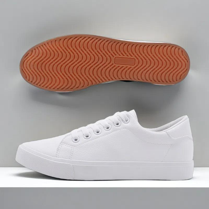 Vulcanized Rubber Shoes Men's Shoes Casual Leather Shoe Mesh Summer Lace Up Flat Bottom Sports Board Shoes Men Casual Sneakers