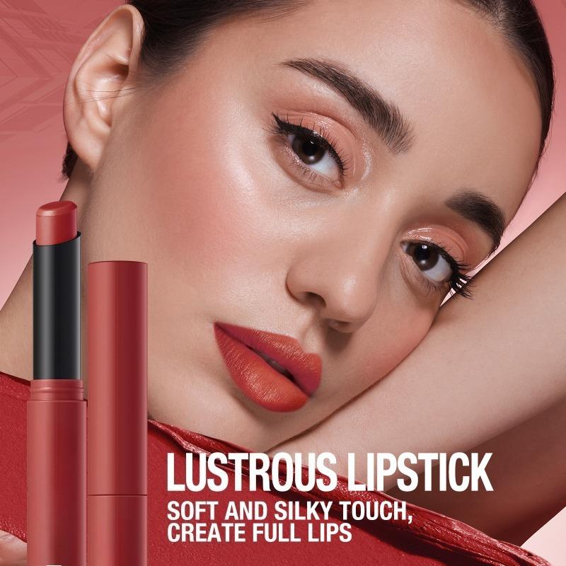 Matte Lipstick Non-Stick Cup Long-Lasting Velvet Finish Lipstick Pen Smooth Matte Lip Color Waterproof Non-Fading 12 Colors Nude