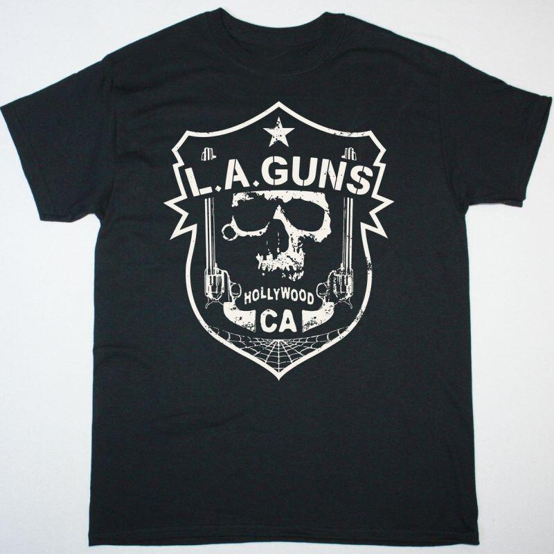 L.A. GUNS RENEGADES SHIELD Heavy Cotton Black All Size Unisex Shirt Unisex T-Shirt XL