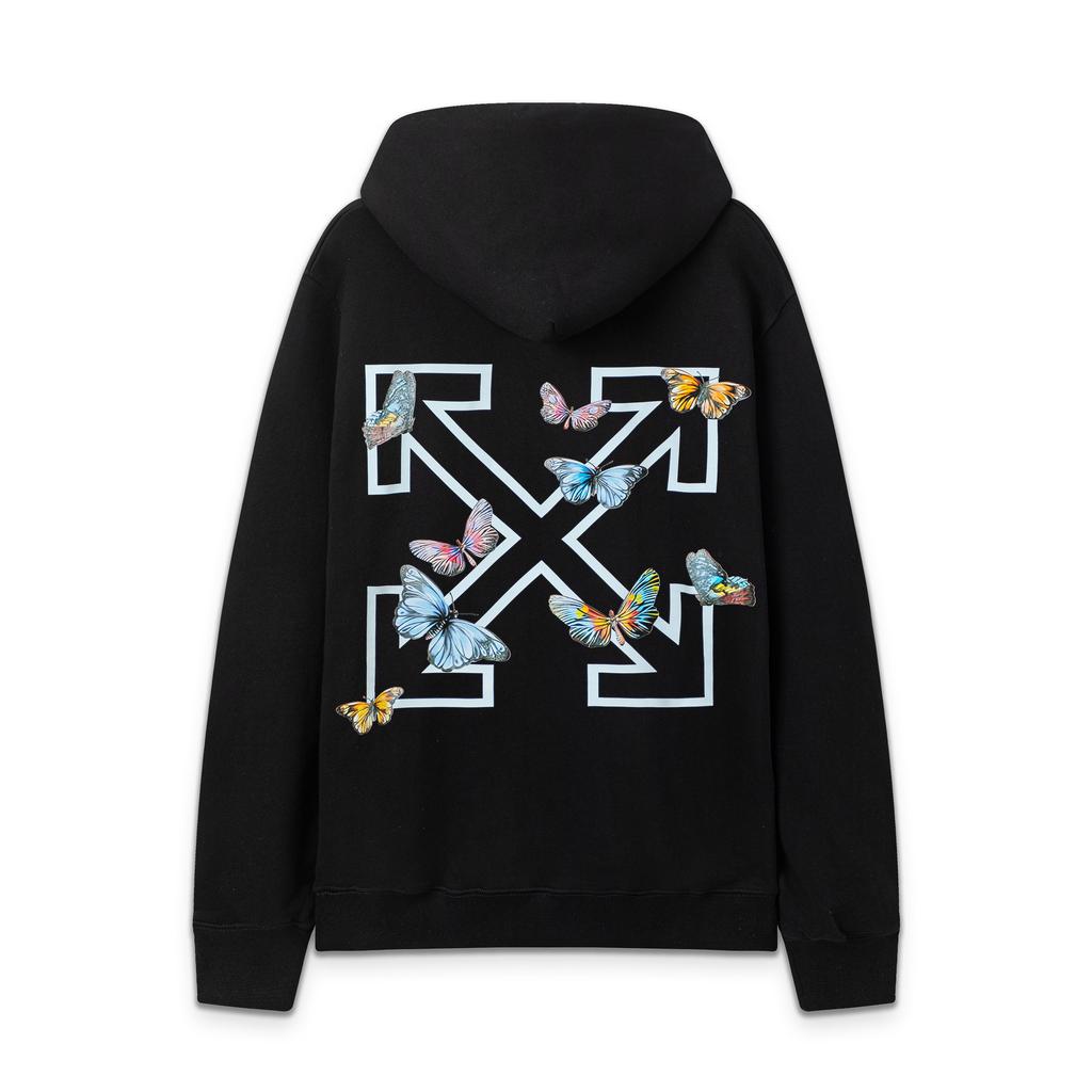 9099 Off-White 2026 Autumn and Winter New OW Butterfly Letter Arrow Pattern Men's and Women's Hooded Sweatshirt