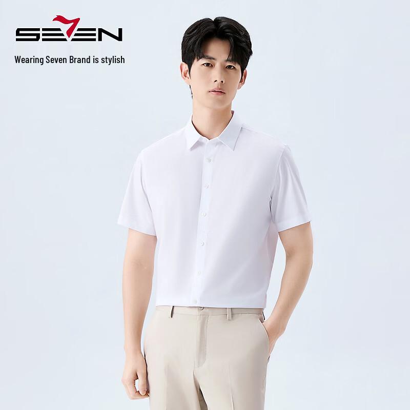 SEVEN Men s Cupro Blend Micro-Texture Short Sleeve Shirt 41