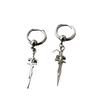 1pz Orecchini Vintage Spada Incrociata Titanio Acciaio Inossidabile Stile Street Hip Hop Rock Punk Uomo Donna Accessori Festa Festività