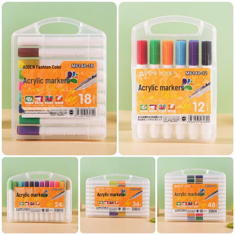 Multi-Colored Triangular Barrel Marker Pens for Art & Kids