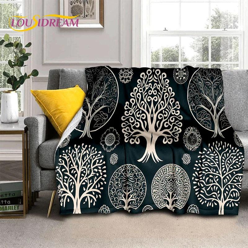 Tree of Life Nature Viking Yggdrasil Norse Soft Flannel Blankets,Throw Blanket Comfortable Blanket for Picnic Beds Home Bedroom