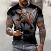 3D Printed Cool Sword Girl T-Shirt For Men Retro Dragon Pattern Tees Summer Casual O-Neck Short Sleeve Tops Street Tee Shirts