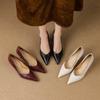 Krazing Pot Sheep Skin Summer Autumn Thin High Heels Party Shoes Women Pointed Toe Concise Shallow Pumps