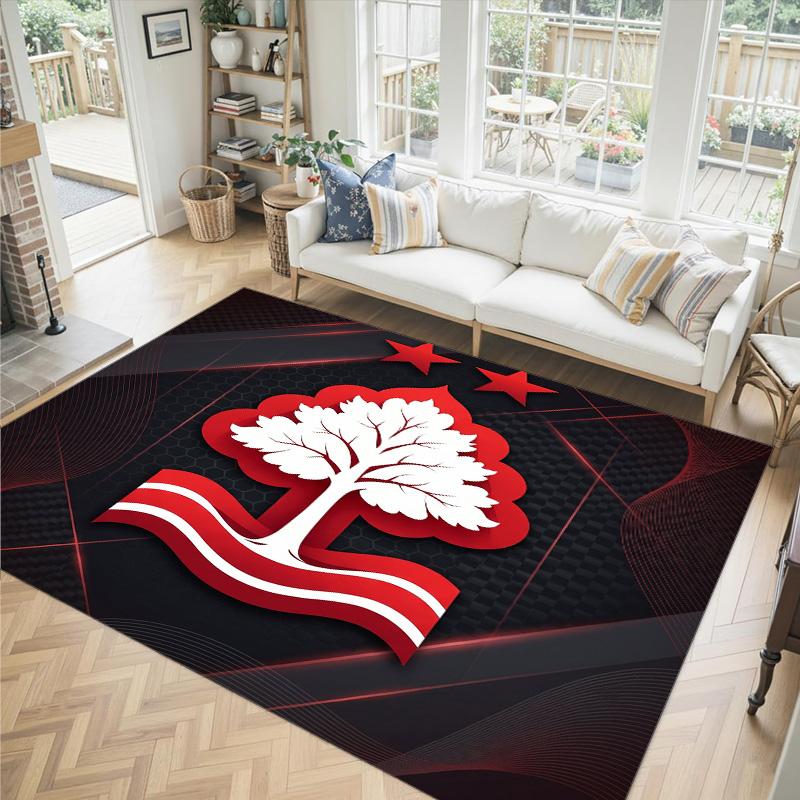 Nottingham Forest Design Kristall Samt Teppich Gemütlich Nicht?Rutschfester Teppich mit Aufdruck für Schlafzimmer Wohnzimmer Eingang