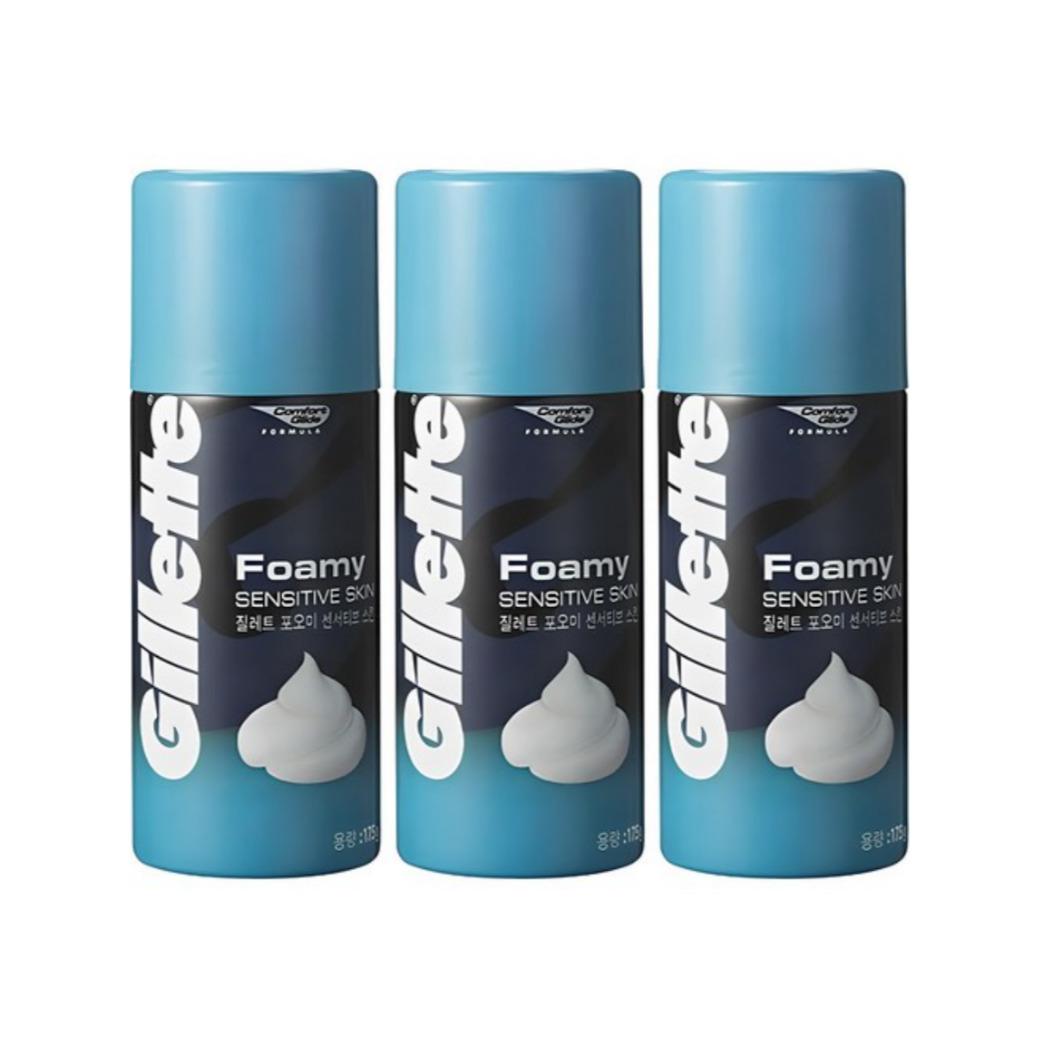 Gillette Foamy Sensitive Skin Shaving Foam 175g × 3