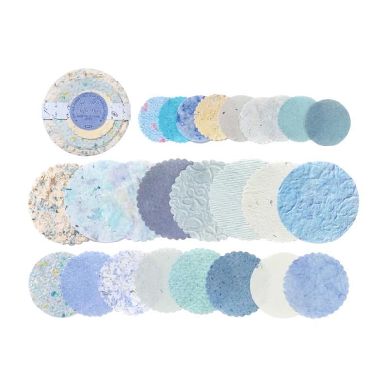 Light Retro Decorative Paper Disks Paper Disc For Journals Gift Packaging Creative Projects Soft Color Palette