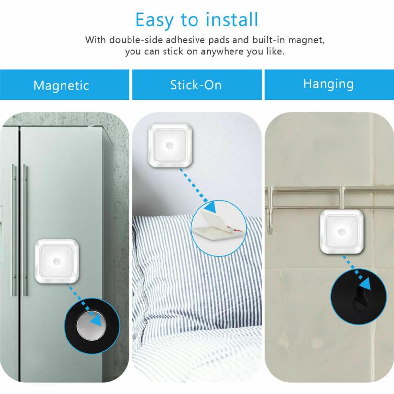 Led Cabinet Closet Stair Wall Lamp Built In Motion Sensor Night Light For Bathroom Kitchen Bedroom