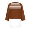 Women's Fashion T-Shirt Casual Printing V-Neck Button Up Shoulder Sleeves Seven Quarter Sleeve Top