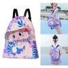 Kids Drawstring Swimming Bag Oxford Cloth Waterproof Dry Wet Separation Drawstring Bag for Boys Girls Small Purple
