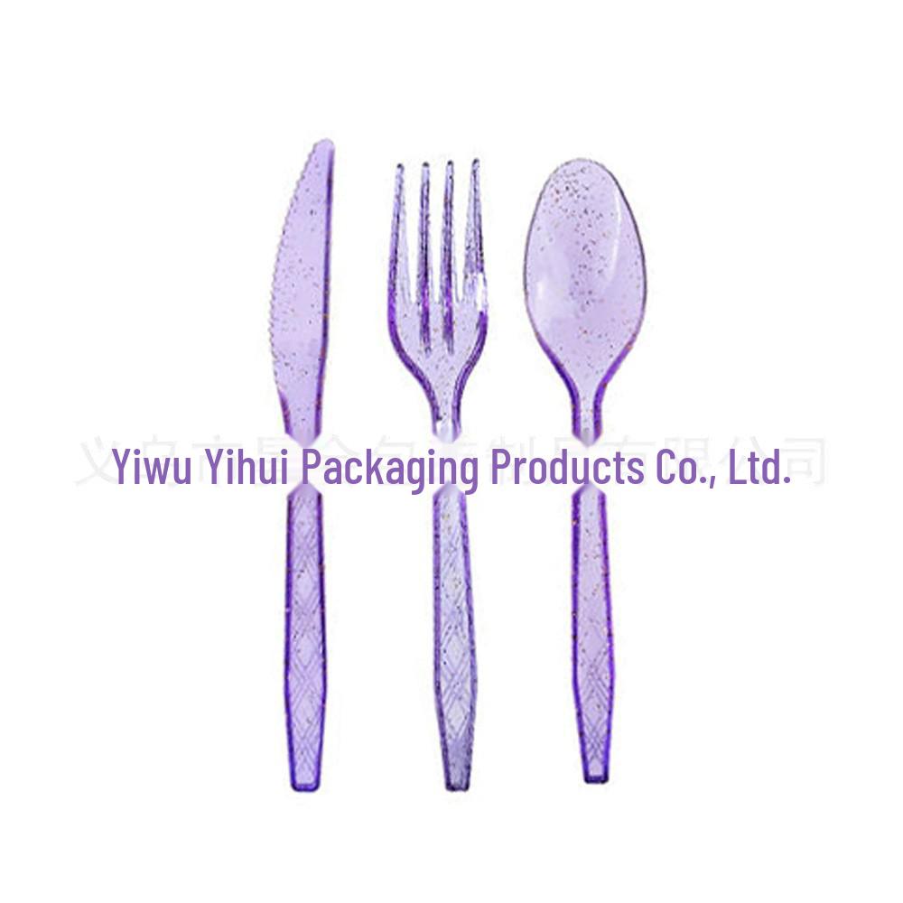Mermaid Children's Party Disposable Tableware Set: Includes Knife, Fork, Spoon, Cup, Napkin, and Plate