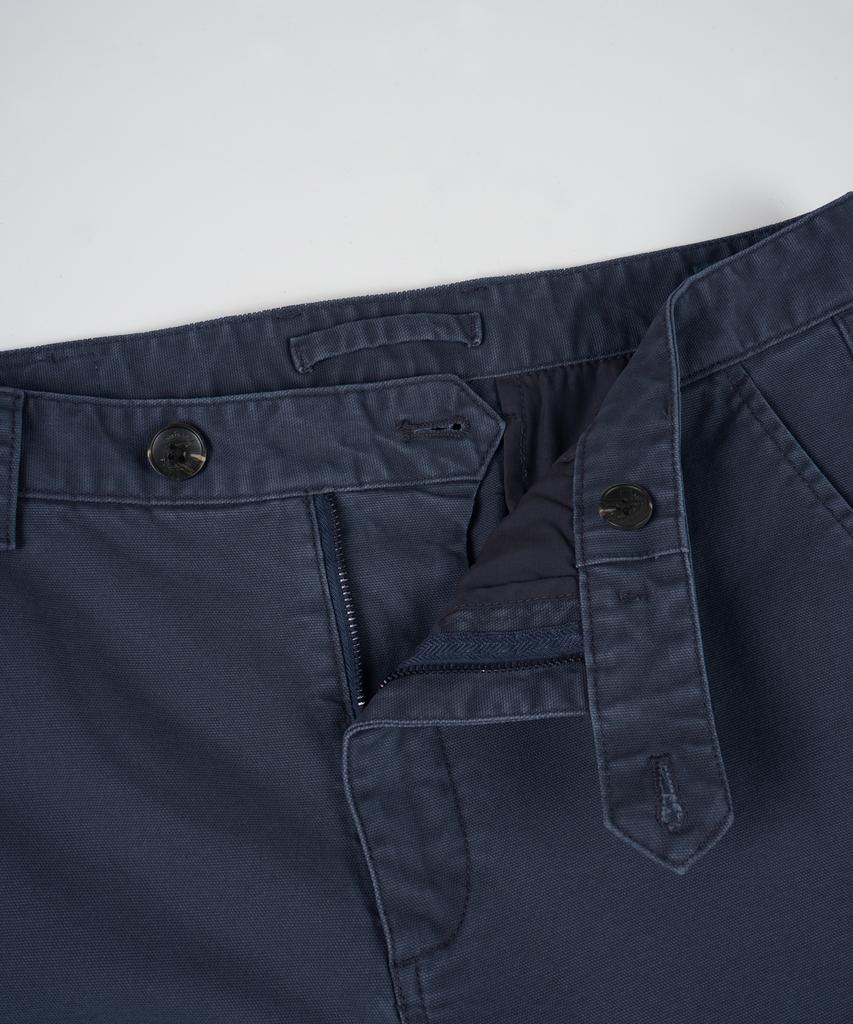 BIRBANTE Garment-Washed Spandex Chino Pants - Dark Navy
